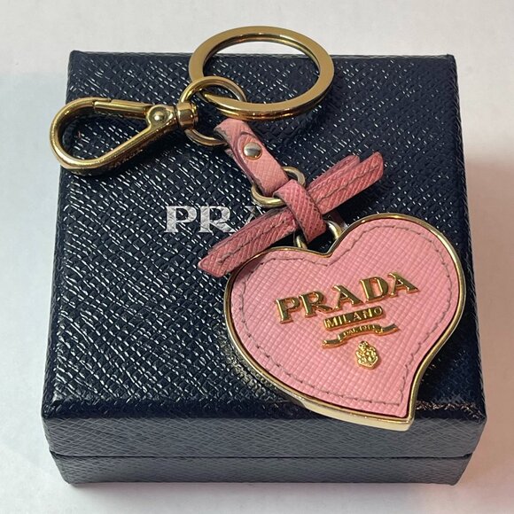 Prada Trick Heart-Shaped Keychain Bag Charm - Pink - Preowned - Picture 1 of 7